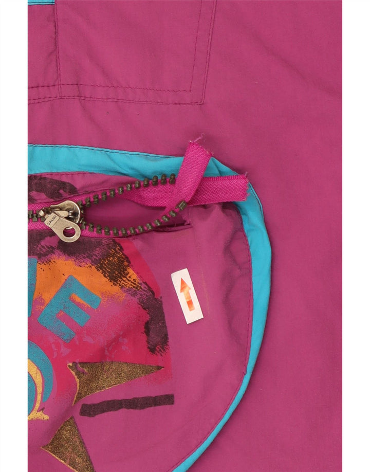 Vintage ανδρικό γραφικό πουλόβερ μπουφάν σκι UK 44 2XL Purple Colourblock