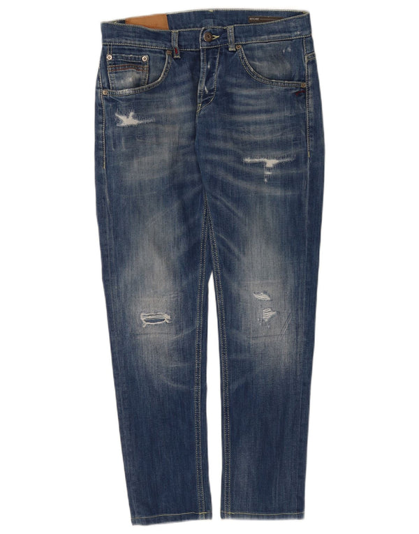 Dondup Womens Ritchie Distressed Skinny Jeans W31 L28 Blue Cotton