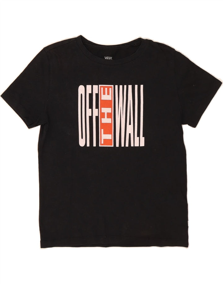 VANS Womens Graphic T-Shirt Top UK 12 Medium Black Cotton Vintage Vans and Second-Hand Vans from Messina Hembry 