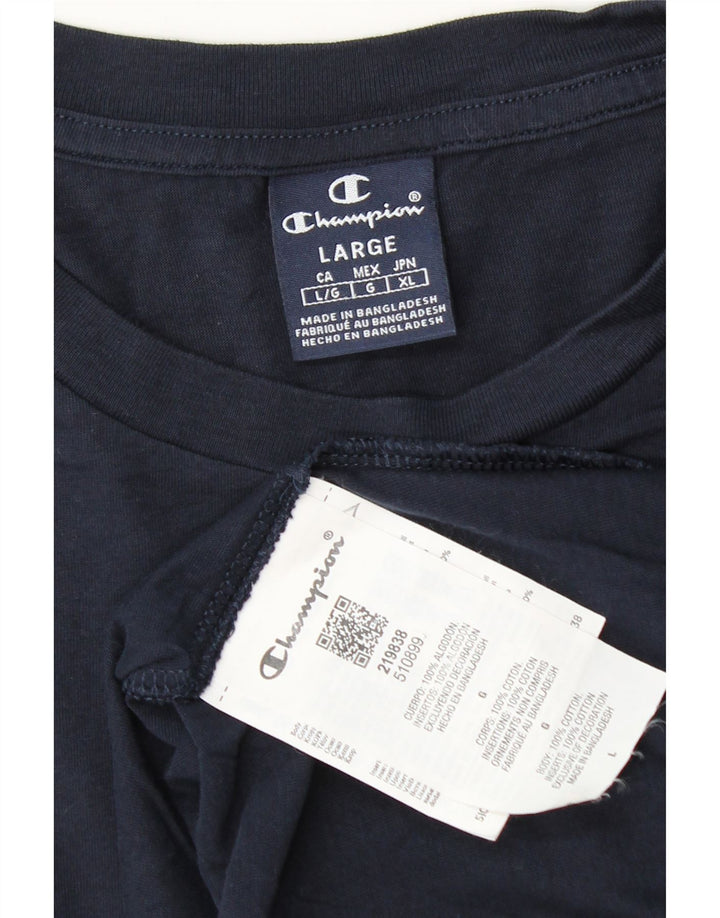 Ανδρικό T-Shirt Champion Top Large Navy Blue από βαμβάκι