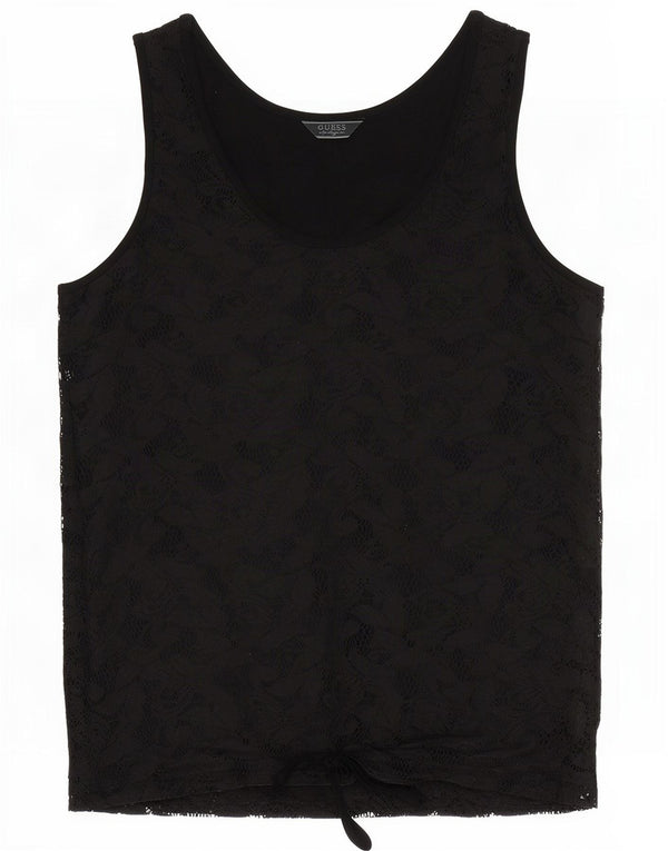 Guess Γυναικείο Δαντελένιο Γιλέκο UK 14 Medium Black Floral Viscose
