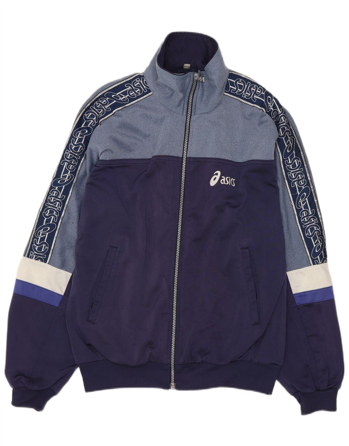 ASICS Ανδρική φόρμα αθλητικής φόρμας γραφικών Top Jacket Μεγάλο μπλε μπλε χρώματος
