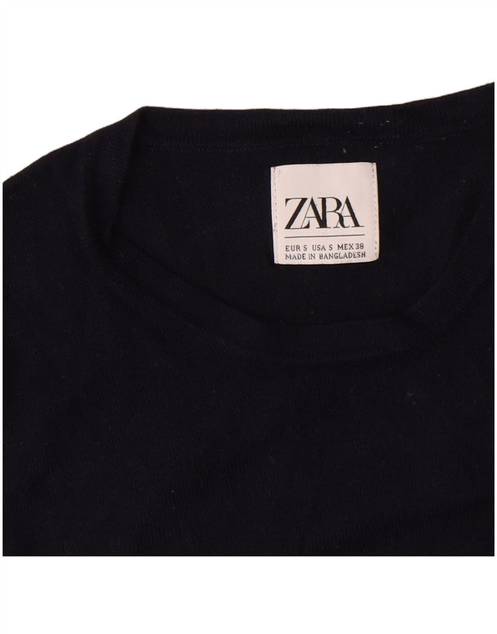 Ανδρικό πουλόβερ Zara Crew Neck Jumper Small Navy Blue