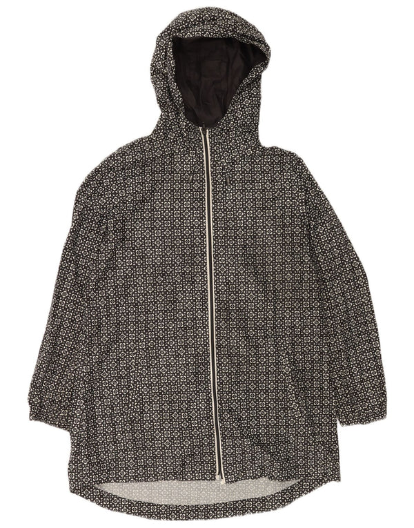 Marks & Spencer Γυναικείο Αδιάβροχο με κουκούλα UK 14 Medium Black Geometric