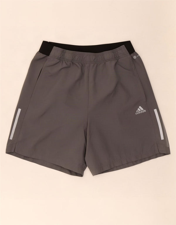 Ανδρικό αθλητικό σορτς Adidas Aeroready με μεγάλο γκρι χρώμα και πολυεστέρα