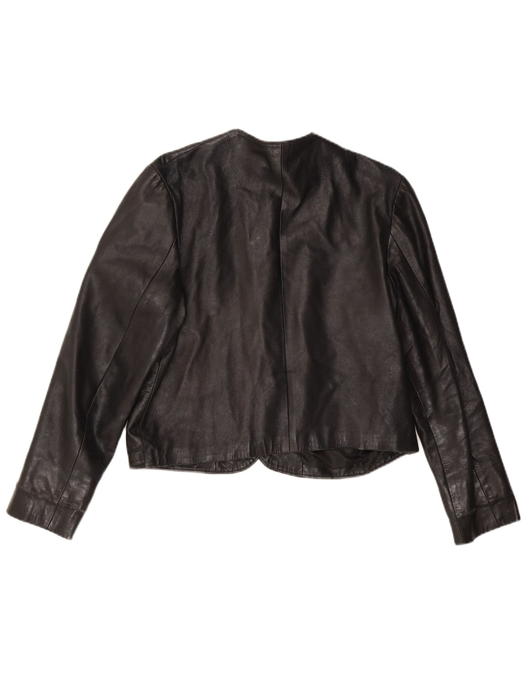 Vintage Γυναικείο Δερμάτινο Μπουφάν UK 12 Medium Μαύρο