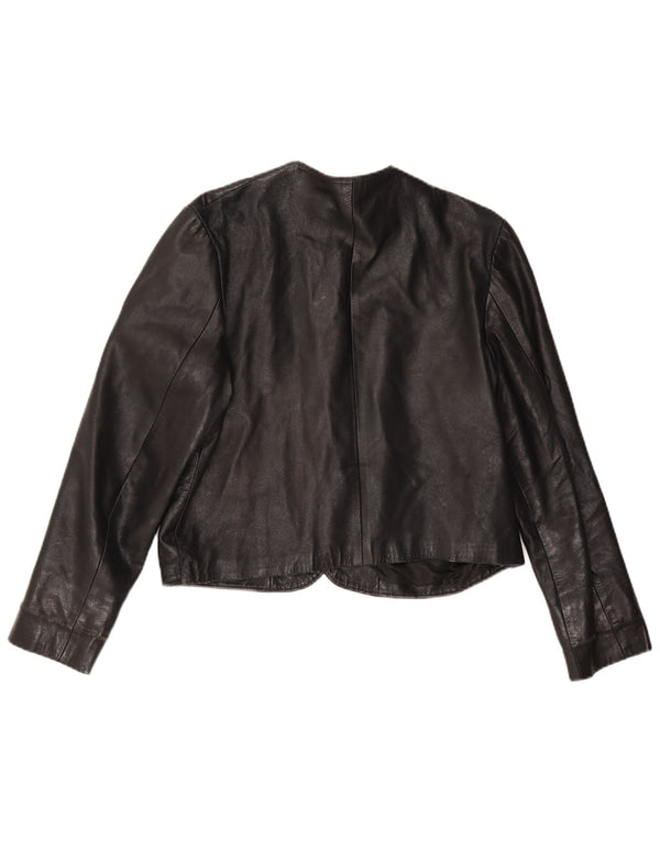 Vintage Womens Leather Jacket UK 12 Medium Black