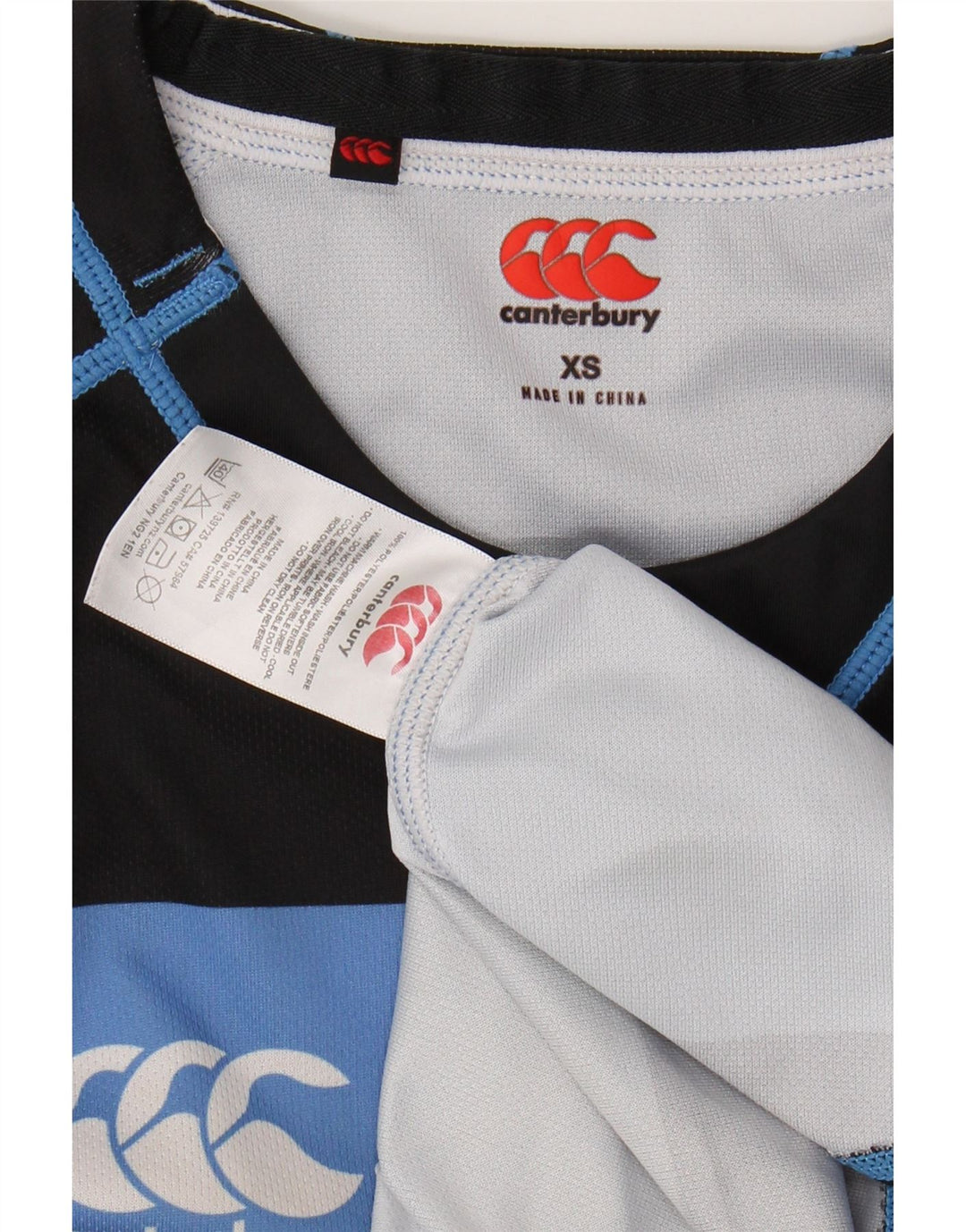 Ανδρικό T-Shirt CANTERBURY Top XS Μπλε ριγέ πολυεστέρα