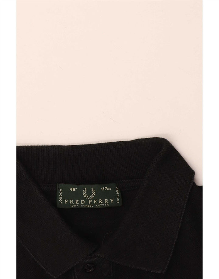 Fred Perry Ανδρικό Πόλο Μπλουζάκι μεγάλο μαύρο βαμβακερό
