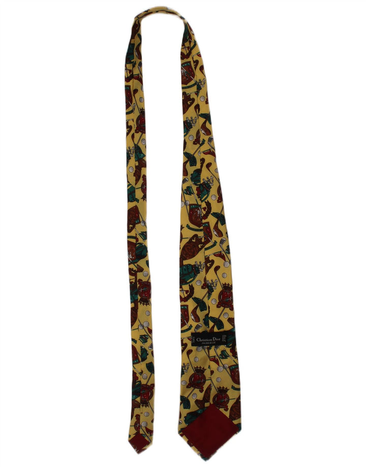 Ανδρική γραφική γραβάτα Christian Dior One Size Yellow Silk