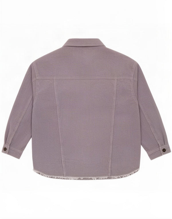 Zara Γυναικείο υπερμεγέθη κοτλέ μπουφάν UK 6 XS Purple Cotton