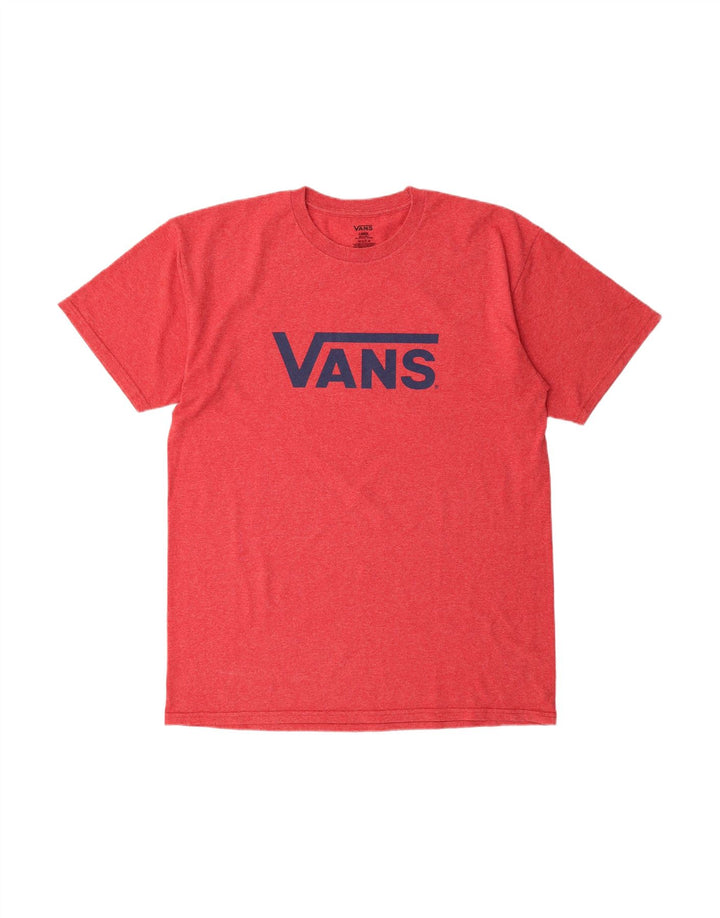 VANS Mens Graphic T-Shirt Top Large Red Cotton