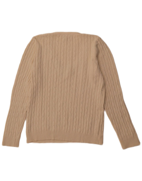 CREW CLOTHING Γυναικείο πουλόβερ με λαιμόκοψη με V λαιμόκοψη UK 18 XL από λευκό βαμβακερό