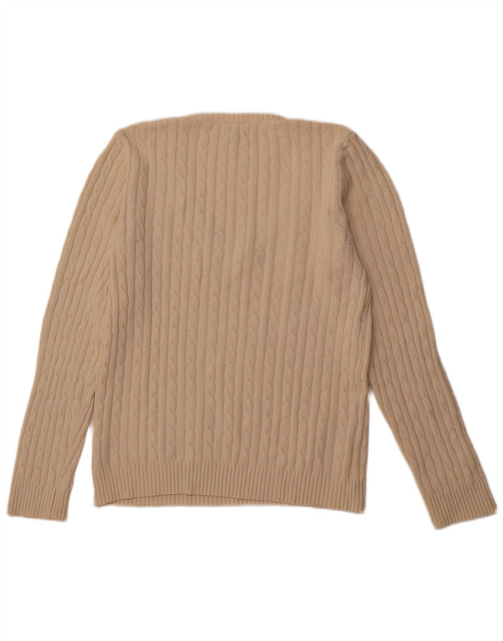 CREW CLOTHING Γυναικείο πουλόβερ με λαιμόκοψη με V λαιμόκοψη UK 18 XL από λευκό βαμβακερό