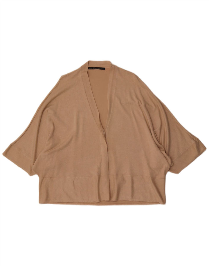 Zara Γυναικείο πουλόβερ ανοιχτό Batwing ανοιχτό UK 14 Medium Beige