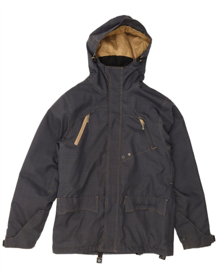 Ανδρικό Animal Hooded Windbreaker Jacket UK 38 Medium Navy Blue Polyester