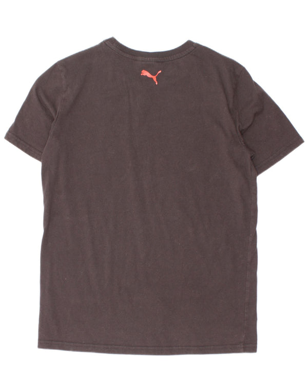 Puma Boys Graphic T-Shirt Top 11-12 ετών μεγάλο μαύρο βαμβακερό