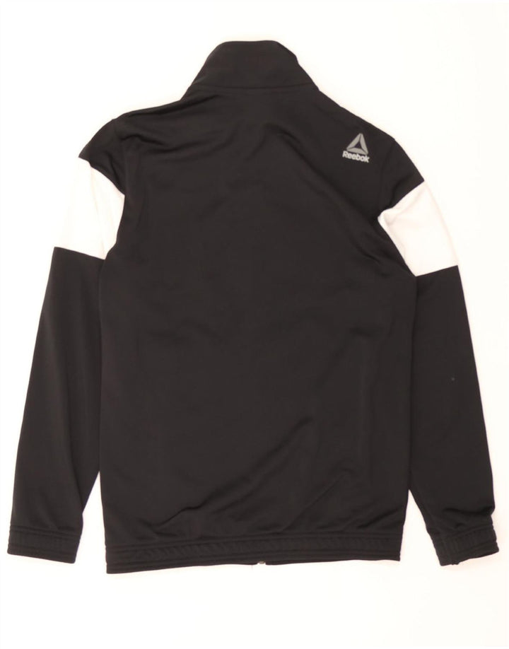 REEBOK Mens Graphic Tracksuit Top Jacket Small Black Colourblock Polyester Vintage Reebok and Second-Hand Reebok from Messina Hembry 
