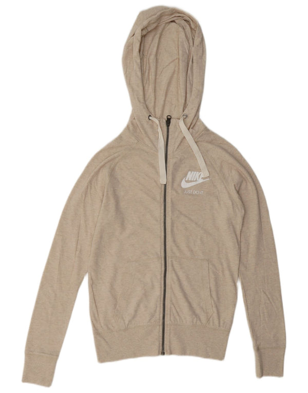 Γυναικείο πουλόβερ Nike με φερμουάρ UK 6 XS Μπεζ βαμβακερό