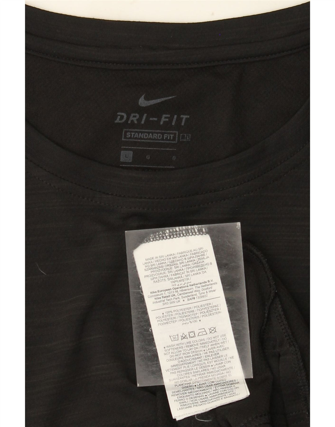 Ανδρικό μπλουζάκι Nike Dri Fit Standard Fit Top μεγάλο μαύρο πολυεστέρα