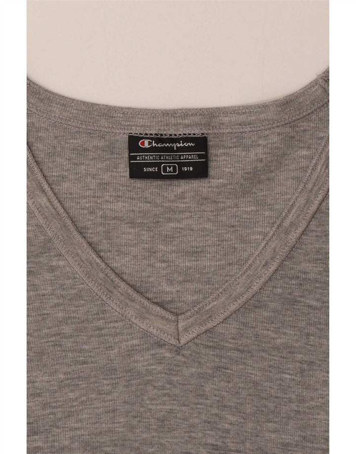 Champion Women T-Shirt Top UK 12 Medium Grey