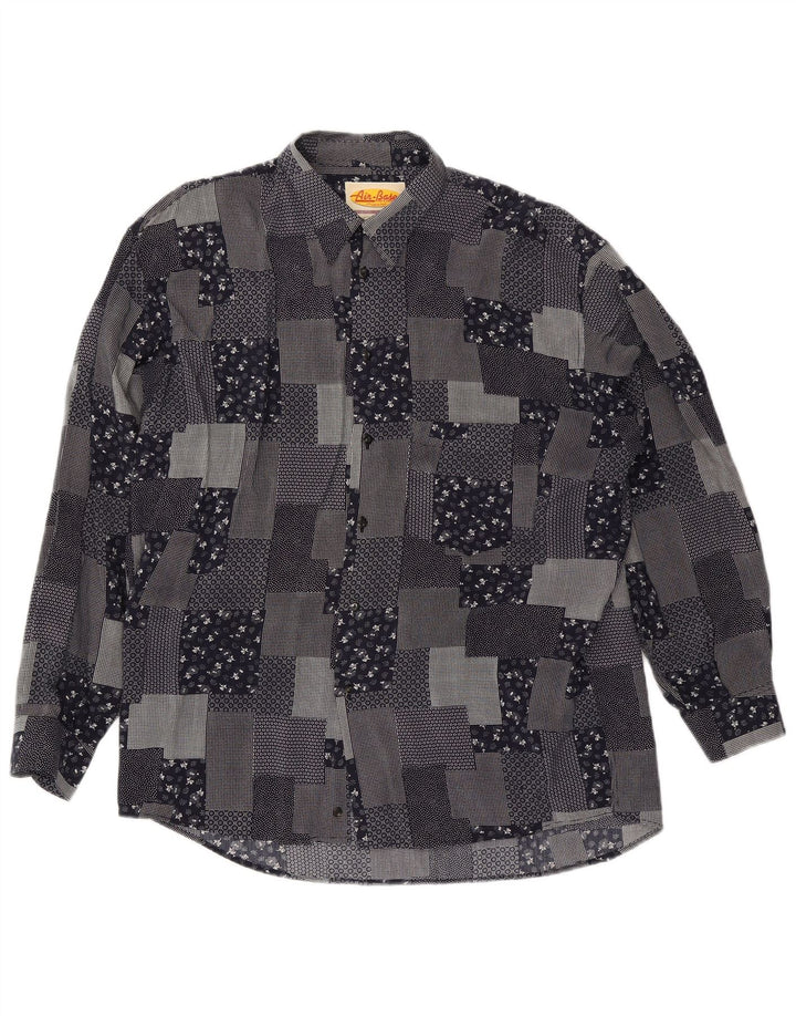 Ανδρικό πουκάμισο VINTAGE XL Μαύρο Patchwork Viscose
