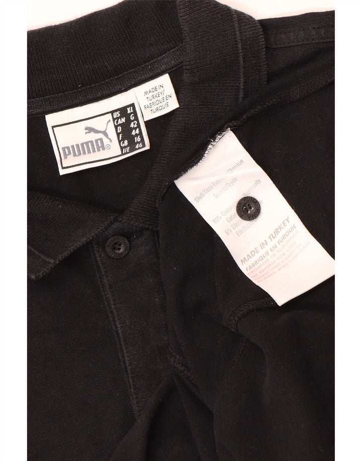 Puma Γυναικείο Πόλο Μπλουζάκι UK 16 μεγάλο μαύρο βαμβακερό