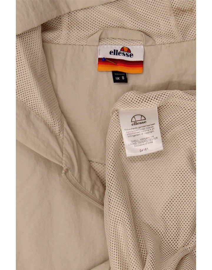 Ellesse γυναικείο μπουφάν βροχής με κουκούλα πουλόβερ UK 8 μικρό μπεζ νάιλον