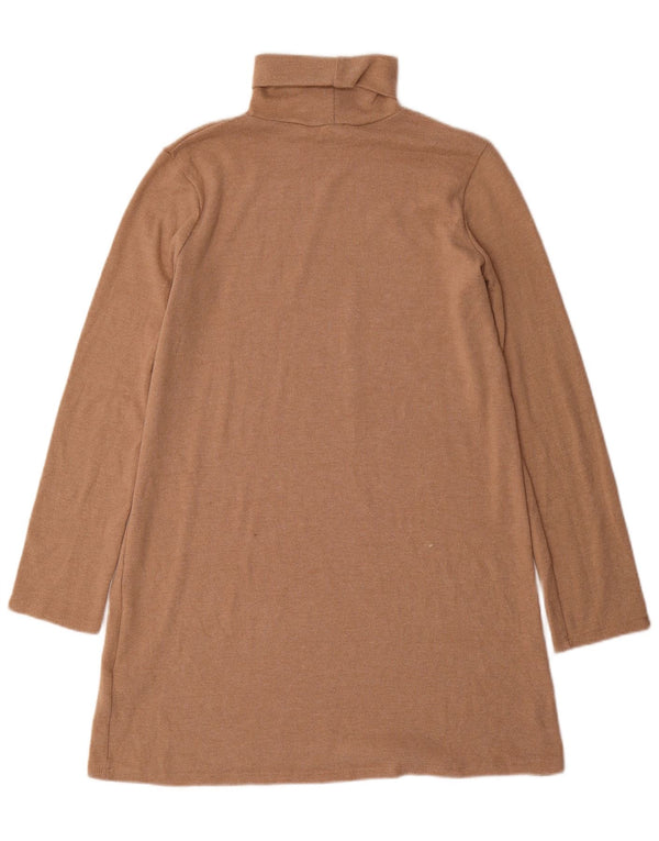 Zara Γυναικείο Jumper Φόρεμα UK 14 Μεσαίο καφέ Πολυεστέρας
