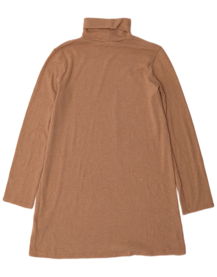 Zara Γυναικείο Jumper Φόρεμα UK 14 Μεσαίο καφέ Πολυεστέρας