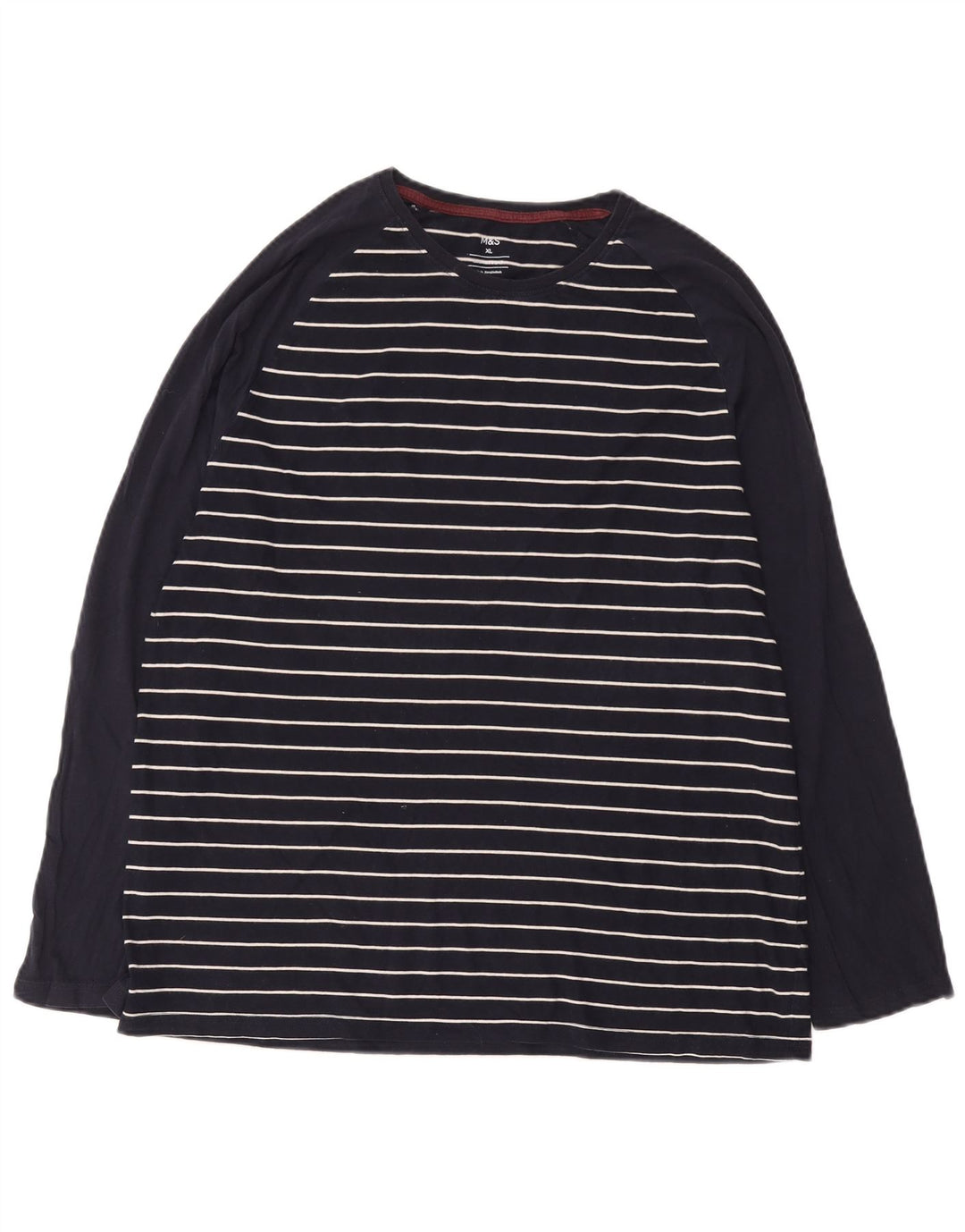Marks & Spencer Ανδρικό τοπ μακρυμάνικο XL Navy Blue ριγέ βαμβακερό