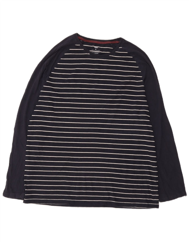 Marks & Spencer Ανδρικό τοπ μακρυμάνικο XL Navy Blue ριγέ βαμβακερό