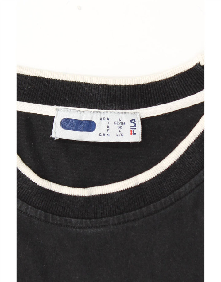 Ανδρικό γραφικό μπλουζάκι FILA Top Large Μαύρο