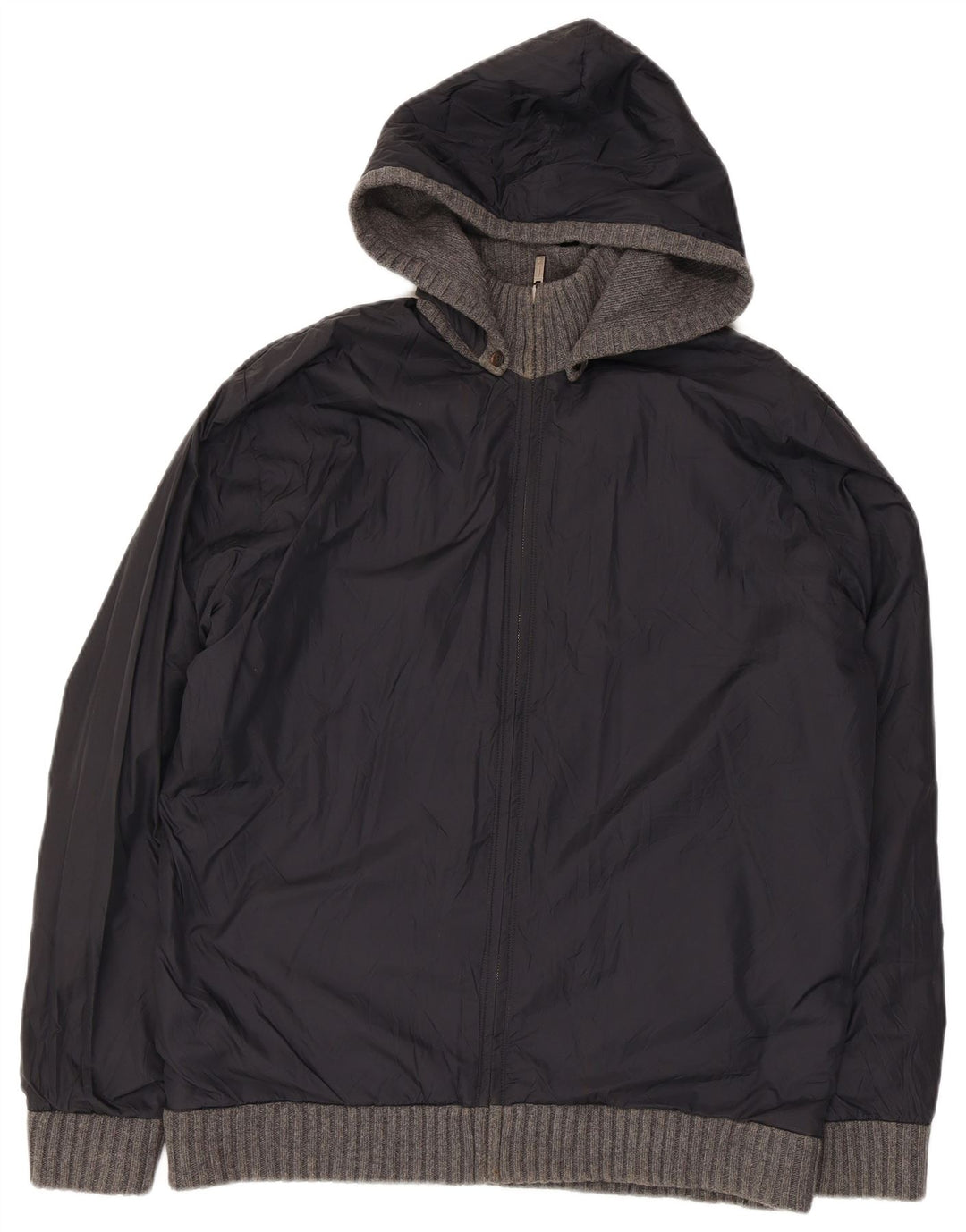 Ανδρικό πλεκτό μπουφάν με κουκούλα Massimo Dutti UK 42 XL Γκρι