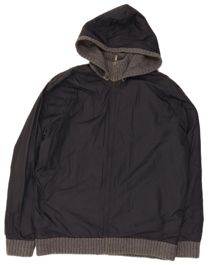 Ανδρικό πλεκτό μπουφάν με κουκούλα Massimo Dutti UK 42 XL Γκρι