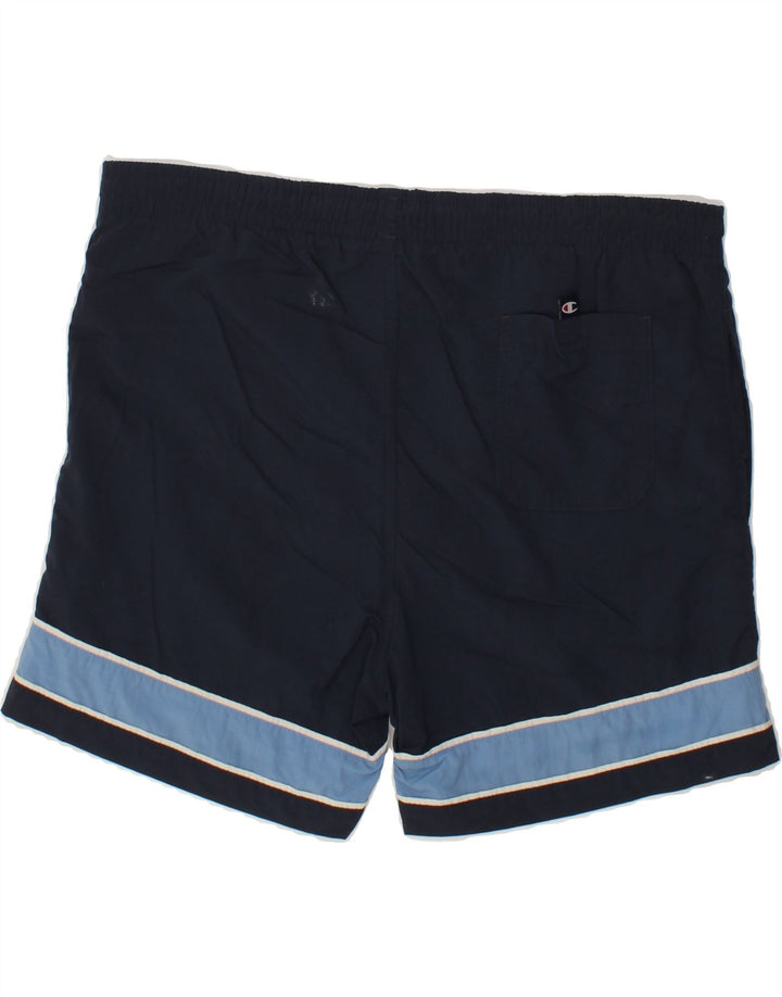 CHAMPION Mens Sport Shorts Small  Navy Blue Colourblock Polyamide Vintage Champion and Second-Hand Champion from Messina Hembry 