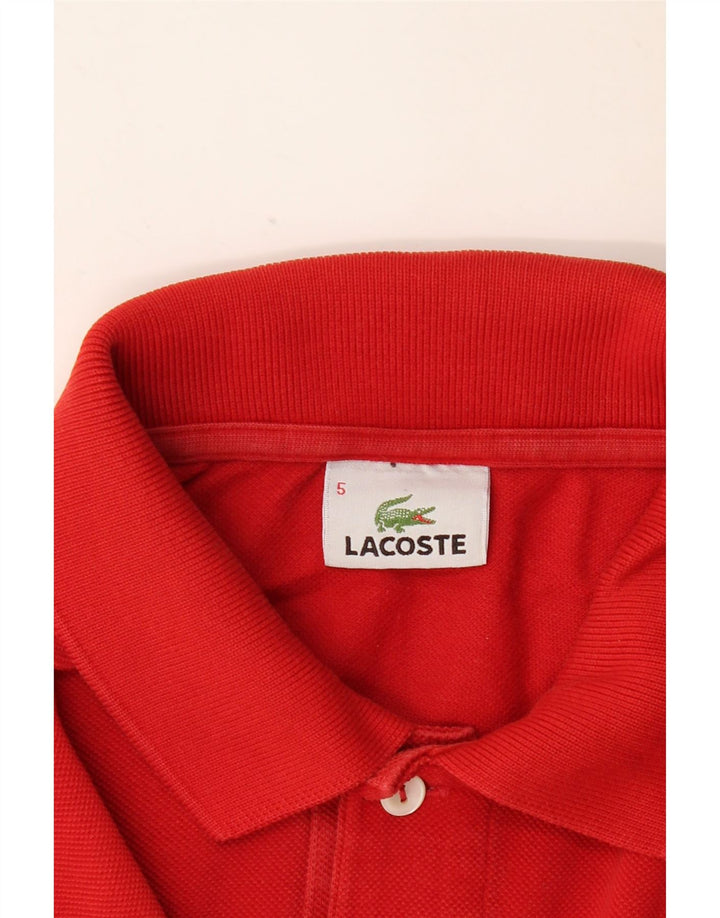Ανδρικό μπλουζάκι πόλο LACOSTE Νούμερο 5 Μεγάλο κόκκινο βαμβακερό
