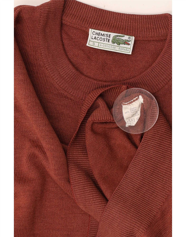 Ανδρικό πουλόβερ Lacoste Crew Neck Jumper Μέγεθος 5 Μεγάλο καφέ μαλλί