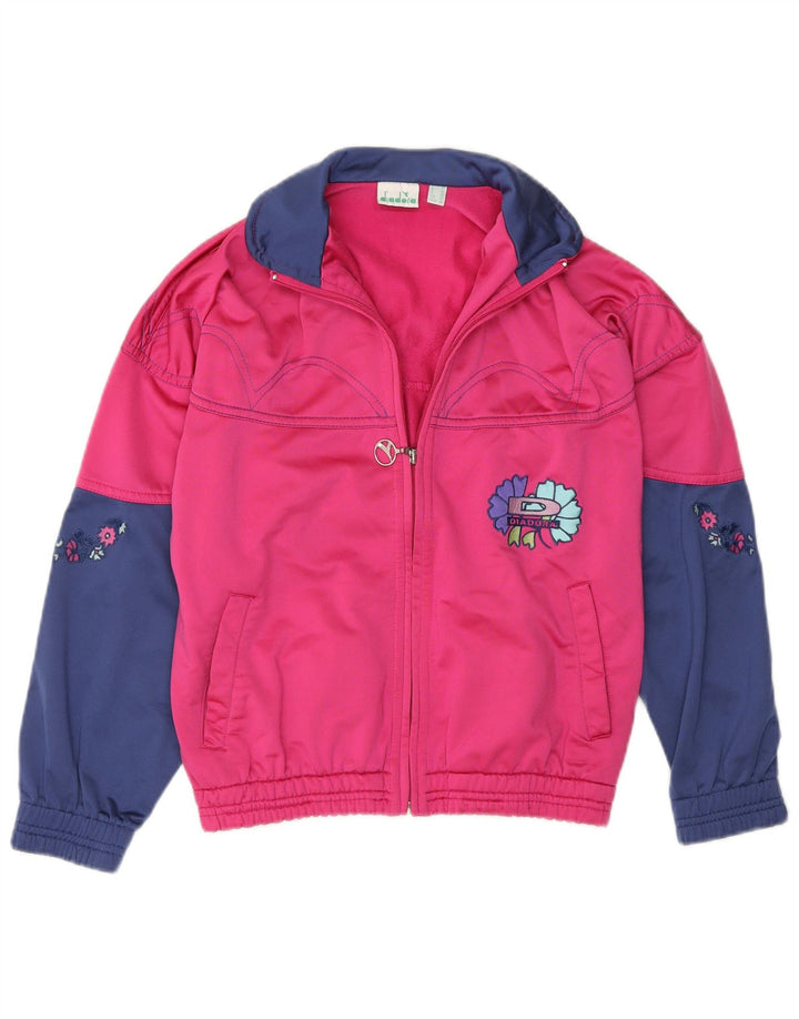 Γυναικεία φόρμα Diadora Top Jacket UK 28 Small Pink Colourblock Polyester