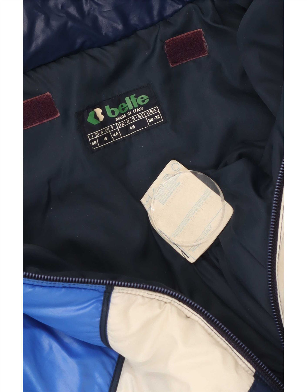 Belfe Ανδρικό μπουφάν IT 46 Small Navy Blue Colorblock Πολυαμίδιο