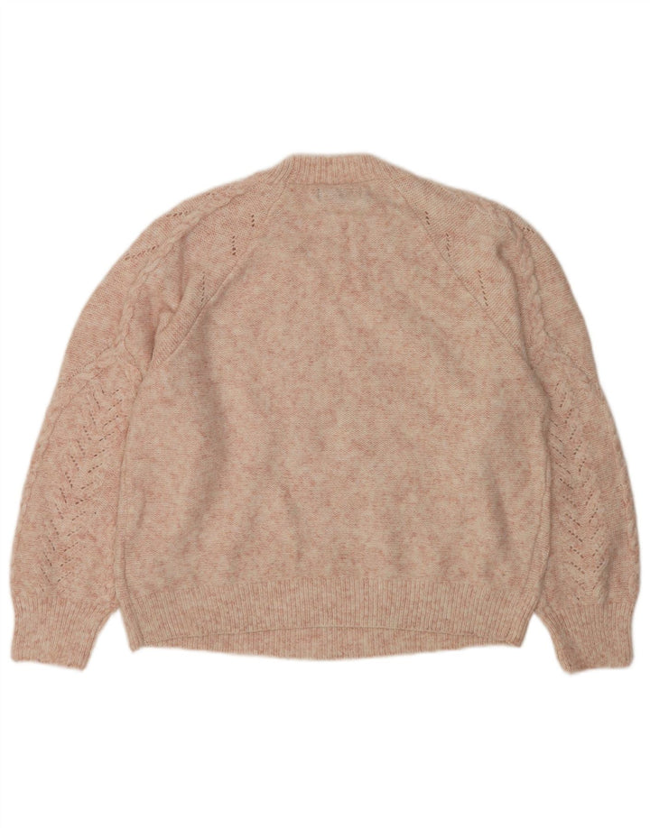 Marks & Spencer Γυναικείο πουλόβερ με λαιμόκοψη UK 14 Medium Pink Polyester