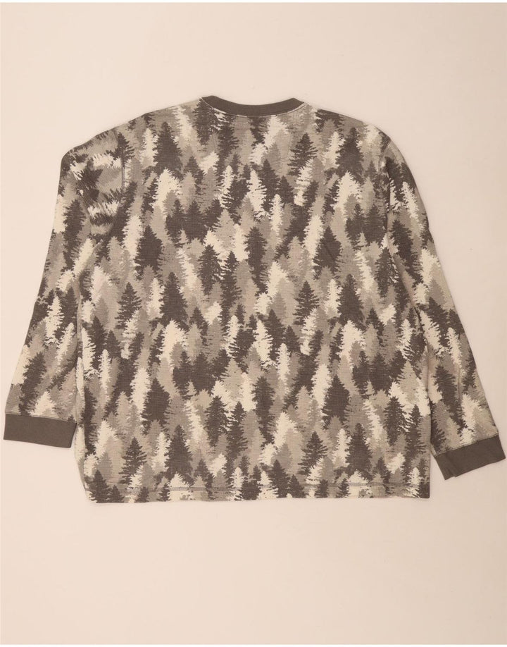 EDDIE BAUER Ανδρικό αφηρημένο μοτίβο τοπ μακρυμάνικο 2XL γκρι βαμβακερό