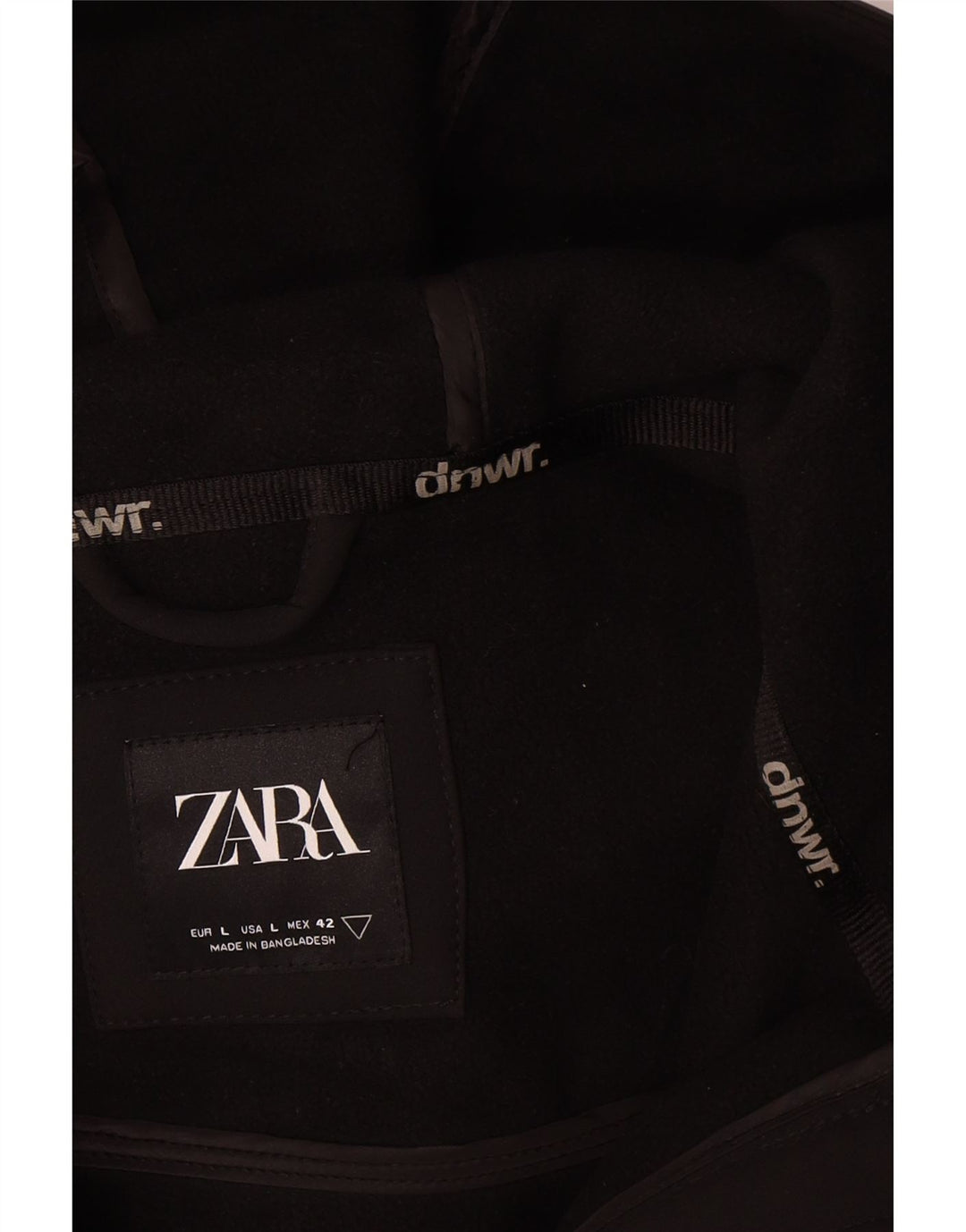 Zara Ανδρικό μπουφάν με κουκούλα αντιανεμικό UK 40 μεγάλο μαύρο πολυεστέρα