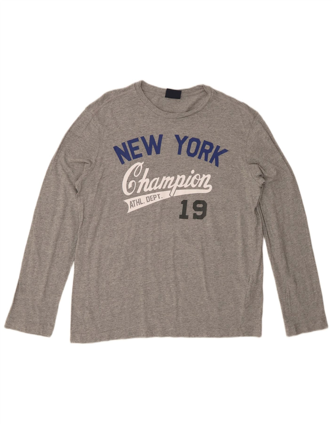 CHAMPION Ανδρικό γραφικό τοπ μακρυμάνικο μεγάλο γκρι βαμβακερό