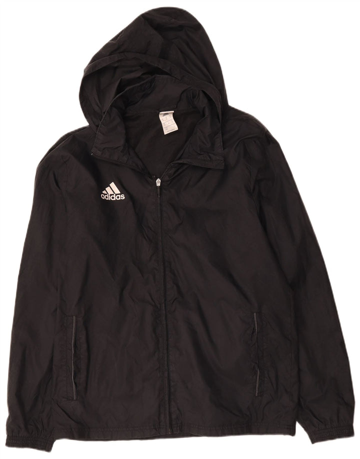 Adidas Ανδρικό μπουφάν βροχής με κουκούλα UK 38 Medium Black Polyamide