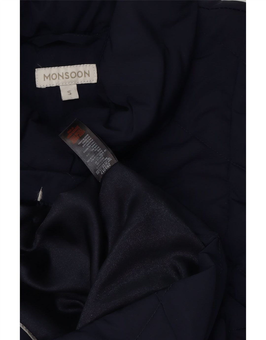Γυναικείο παλτό MONSOON με επένδυση UK 10 Small Navy Blue Polyester