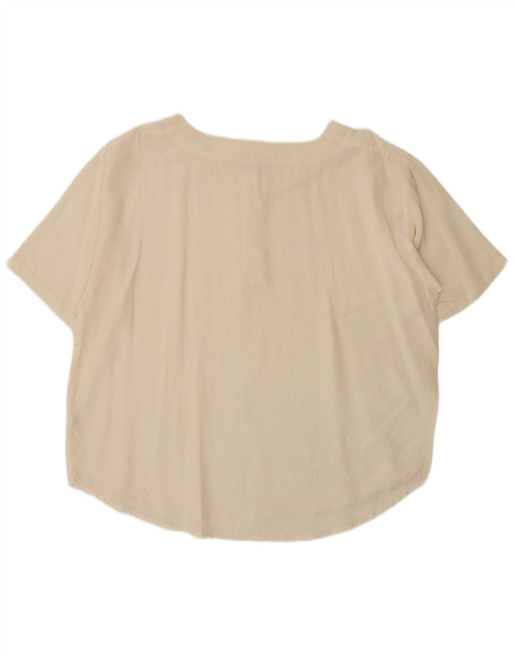 Vintage γυναικεία μπλούζα τοπ UK 18 XL Beige Silk