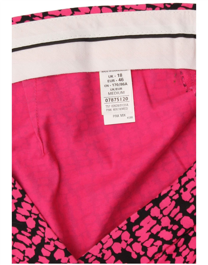 Marks & Spencer Womens Abstract Pattern Cropped Παντελόνι UK 18 XL W38 L25 P