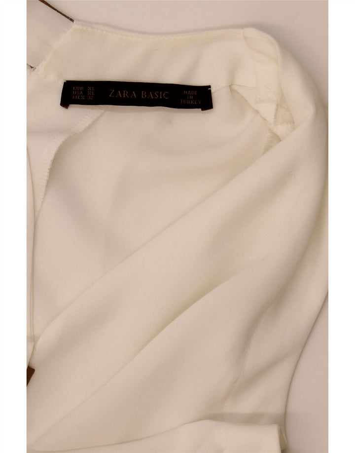 Zara Γυναικεία Αμάνικη Μπλούζα Μπλούζα UK 18 XL Λευκή