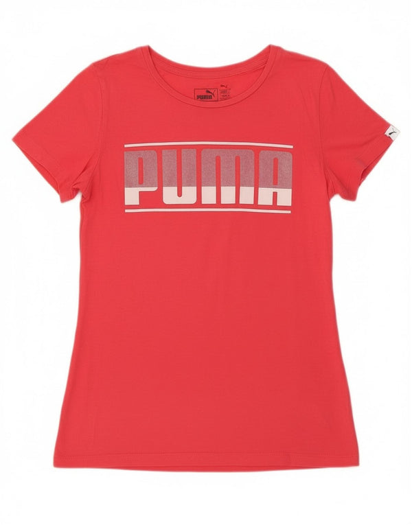 Puma Girls Graphic T-Shirt Top 13-14 Years Pink